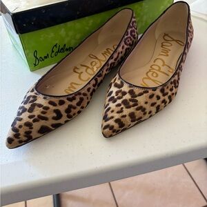 Sam Edelman leopard Animal Print Women's Pointy Toe Flats - size 9